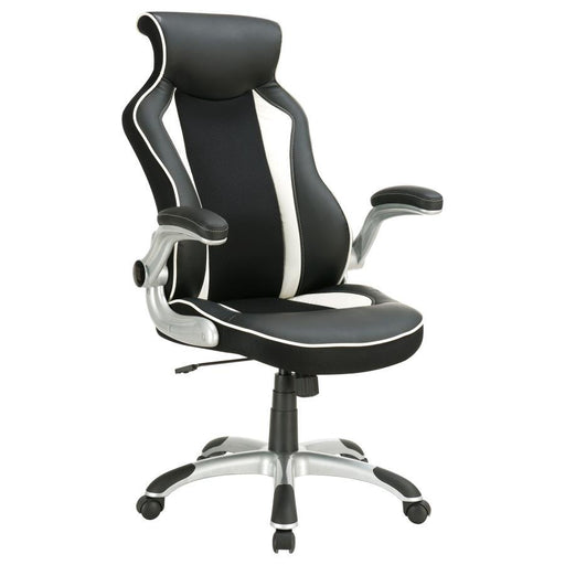 Dustin - Adjustable Height Office Chair - Black And Silver - Simple Home Plus