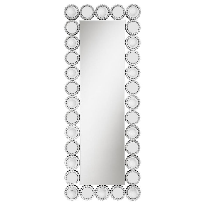 Aghes - Rectangular Wall Mirror With LED Lighting Mirror - Silver - Simple Home Plus