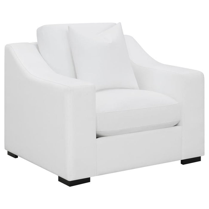 Ashlyn - Upholstered Sloped Arms Chair - White - Simple Home Plus