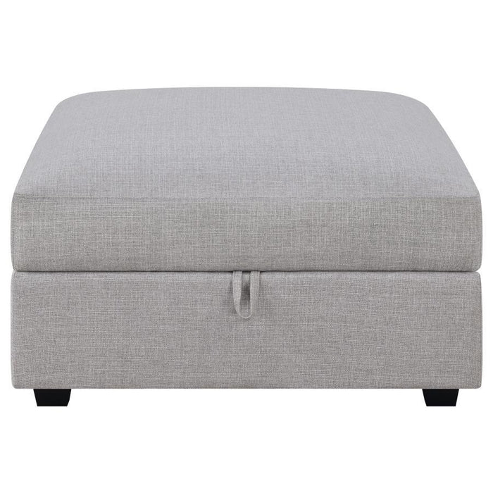 Cambria - Upholstered Square Storage Ottoman - Gray - Simple Home Plus