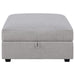 Cambria - Upholstered Square Storage Ottoman - Gray - Simple Home Plus