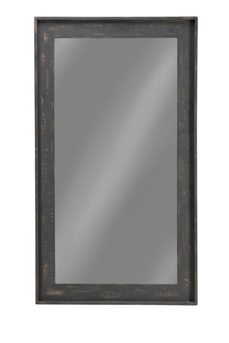 Cragen - Rectangle Bold Contoured Frame Floor Mirror - Brown - Simple Home Plus