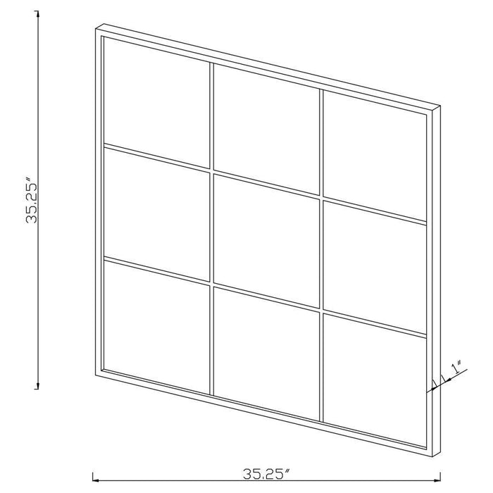 Quetzal - Square Window Pane Wall Mirror - Black - Simple Home Plus