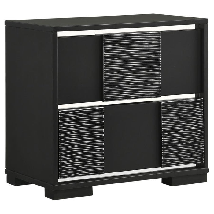 Blacktoft - 2-Drawer Nightstand - Black - Simple Home Plus