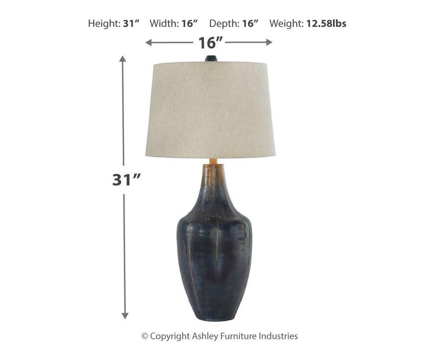 Evania - Indigo - Metal Table Lamp - Simple Home Plus