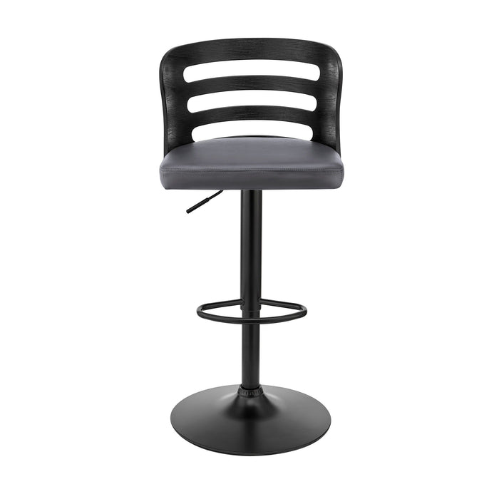 44" Swivel Adjustable Height Bar Chair - Gray / Black