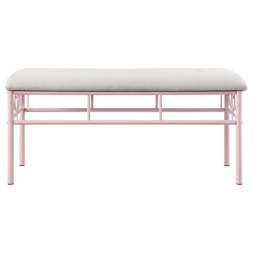 Massi - Tufted Upholstered Bench - Powder Pink - Simple Home Plus