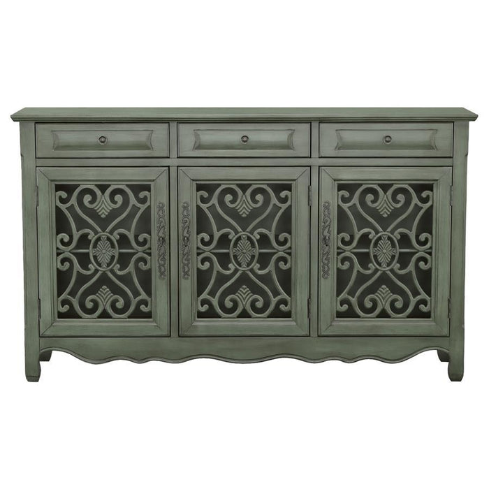 Madeline - 3-Door Accent Cabinet - Antique Green - Simple Home Plus