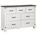 Lilith - 7-Drawer Dresser Distressed - Distressed Gray And White - Simple Home Plus