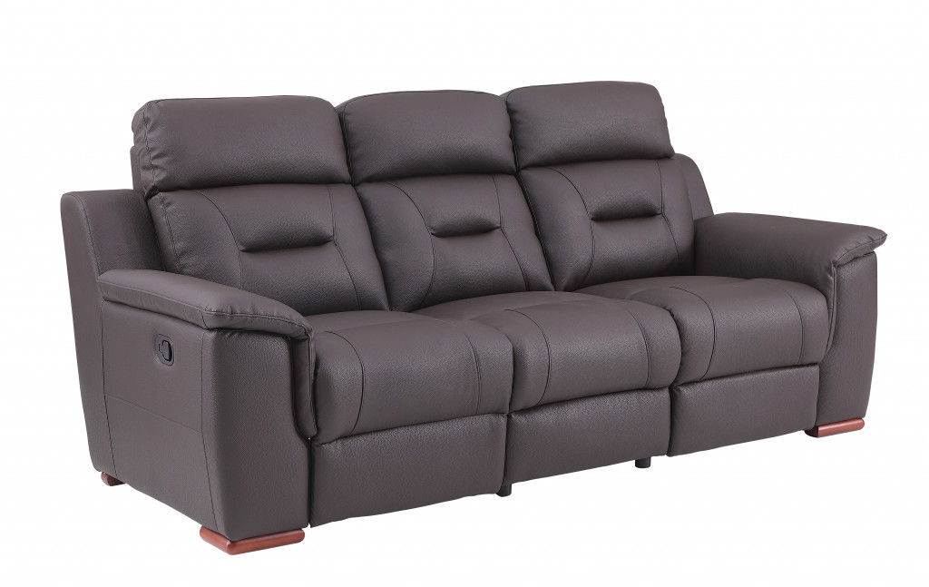 Faux Leather Sofa - Brown