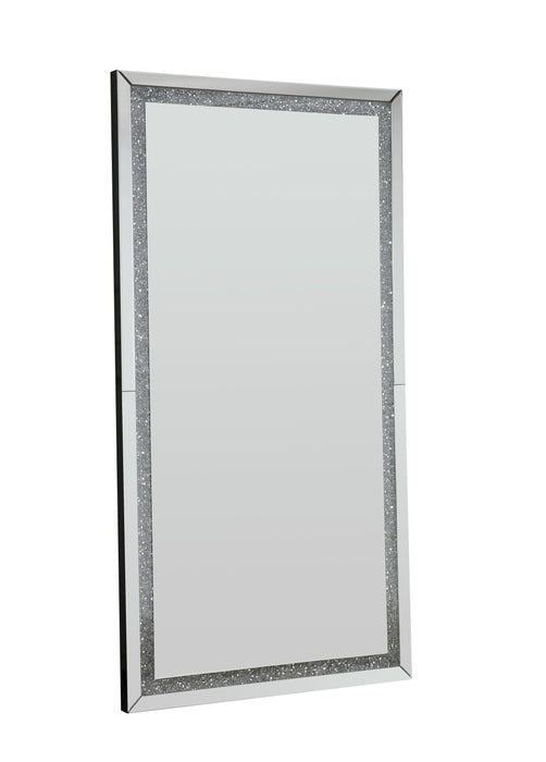 68" Led, Mirrored & Faux Diamonds Lighted Accent Mirror - Silver