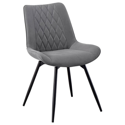 Diggs - Upholstered Tufted Swivel Dining Chairs (Set of 2) - Gray And Gunmetal - Simple Home Plus