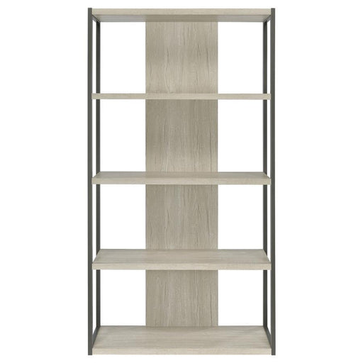 Loomis - 4-Shelf Bookcase - Whitewashed Gray - Simple Home Plus