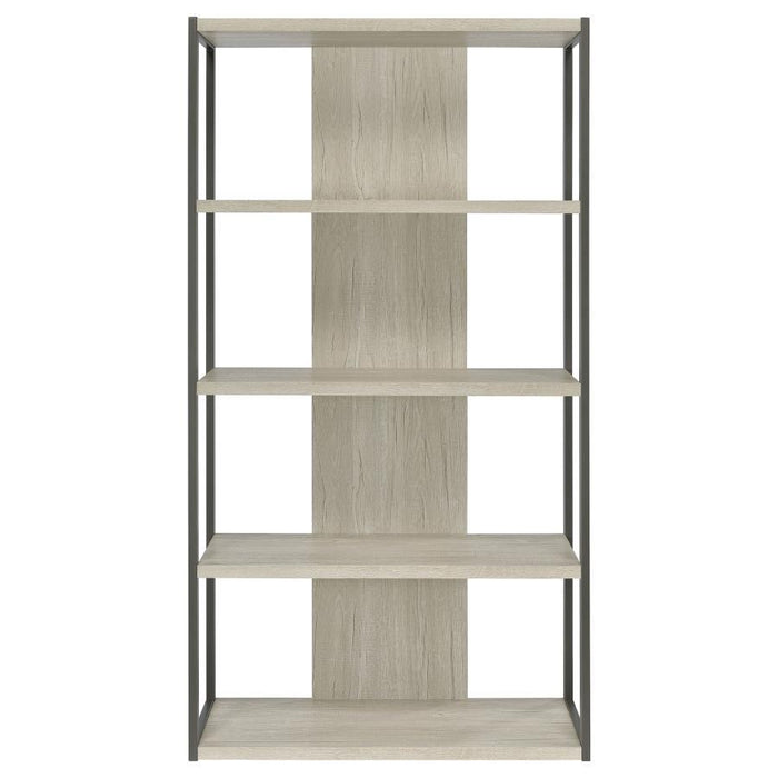 Loomis - 4-Shelf Bookcase - Whitewashed Gray - Simple Home Plus