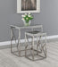 Betsy - 2 Piece Mirror Top Nesting Tables - Silver - Simple Home Plus