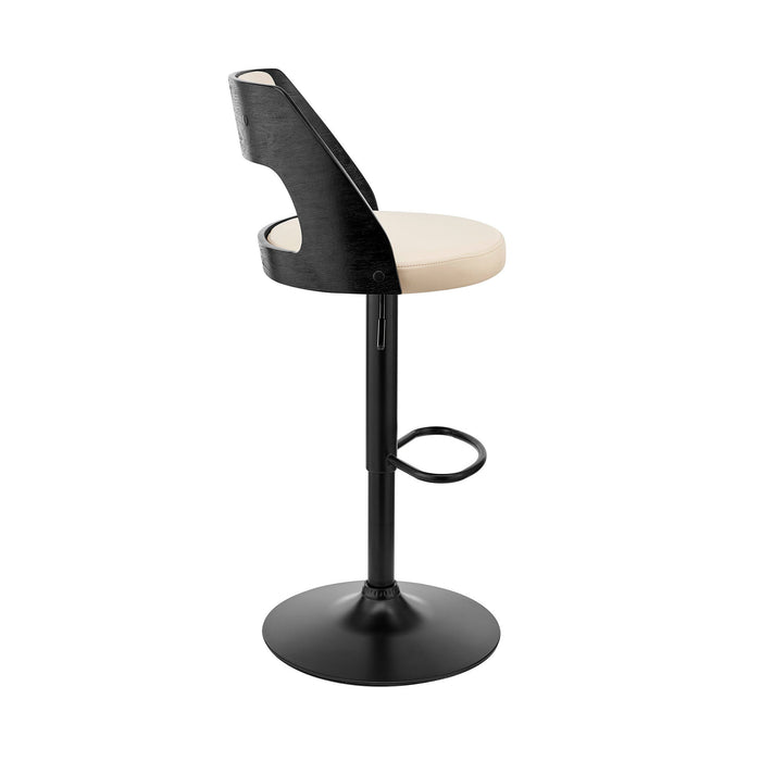 44" Swivel Adjustable Height Bar Chair - Cream / Black