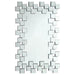 Pamela - Frameless Wall Mirror With Staggered Tiles - Silver - Simple Home Plus