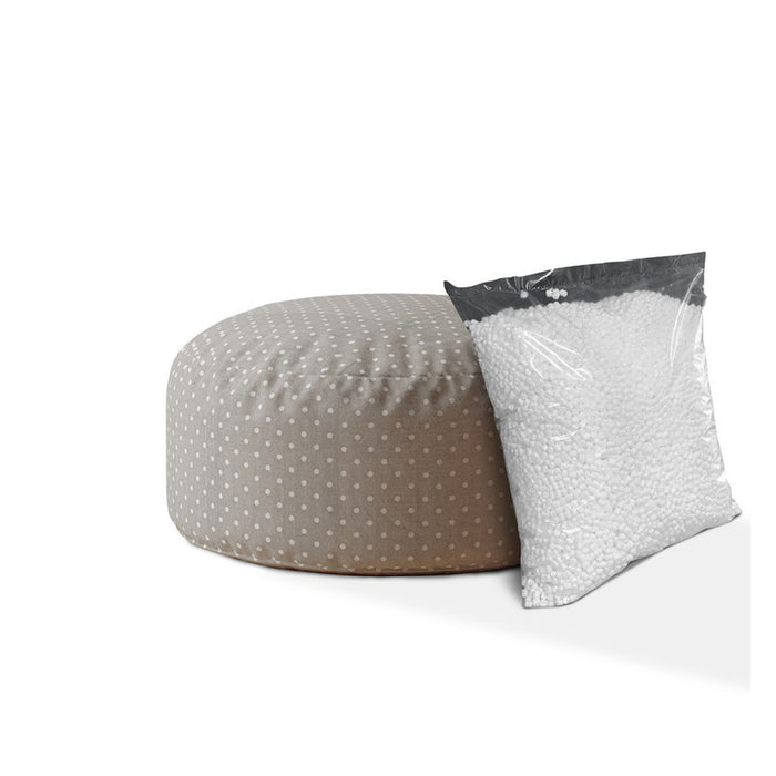 Cotton Round Polka Dots Pouf Cover - Gray