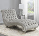 Lydia - Tufted Cushion Chaise With Nailhead Trim - Gray - Simple Home Plus