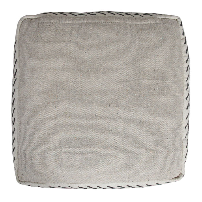 Cotton Square Ottoman - White