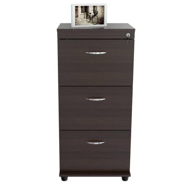 Wood Three Drawer Filing Cabinet - Espresso