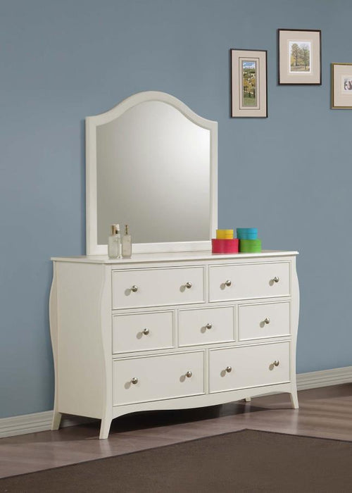 Dominique - 7-Drawer Dresser With Mirror - Cream White