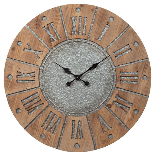 Payson - Antique Gray / Natural - Wall Clock - Simple Home Plus