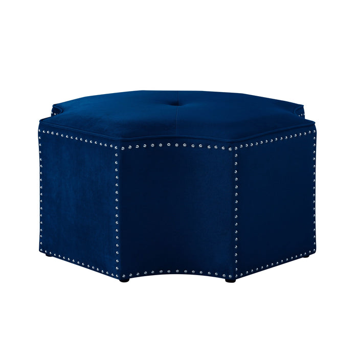 Velvet Specialty Cocktail Ottoman - Navy Blue