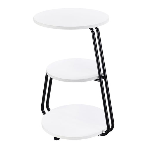 Hilly - 3-Tier Round Side Table - White And Black - Simple Home Plus