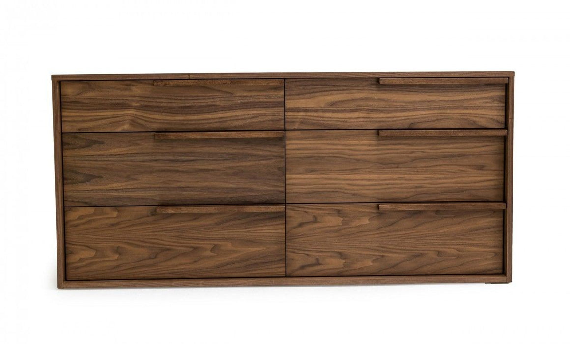 Six Drawer Double Dresser - Walnut / Brown