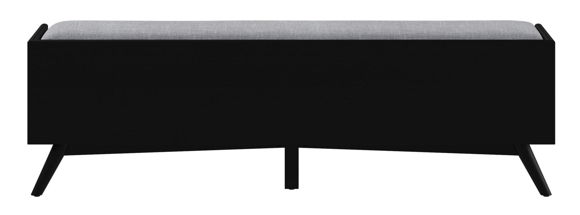 Upholstered Polyester Blend Bench With Drawers - Gray / Black