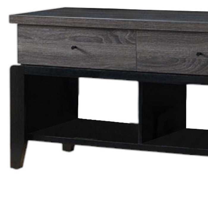 Cabinet Enclosed Storage TV Stand - Black / Gray