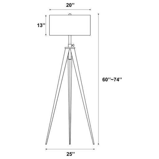 Harrington - Tripod Legs Floor Lamp - White And Black - Simple Home Plus