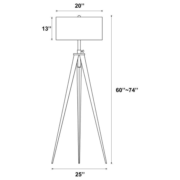 Harrington - Tripod Legs Floor Lamp - White And Black - Simple Home Plus