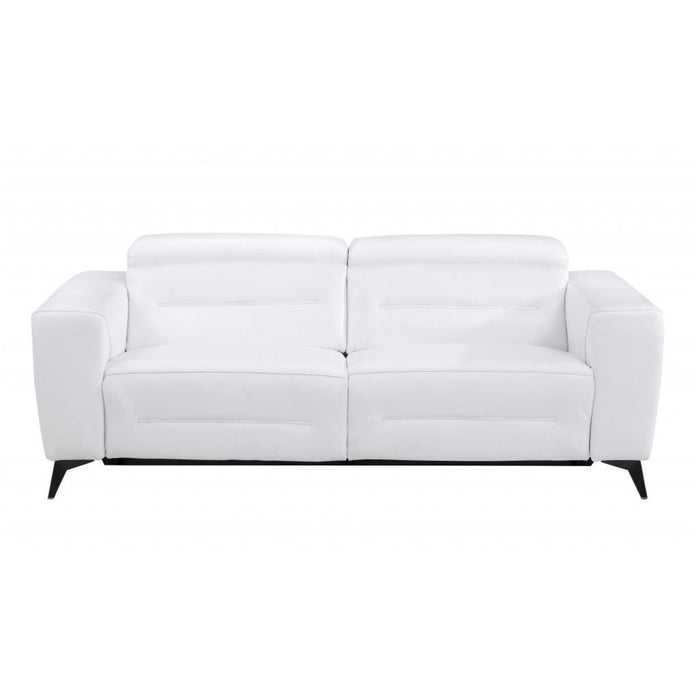 2 Piece Italian Leather Indoor Seating Set Five Person - White