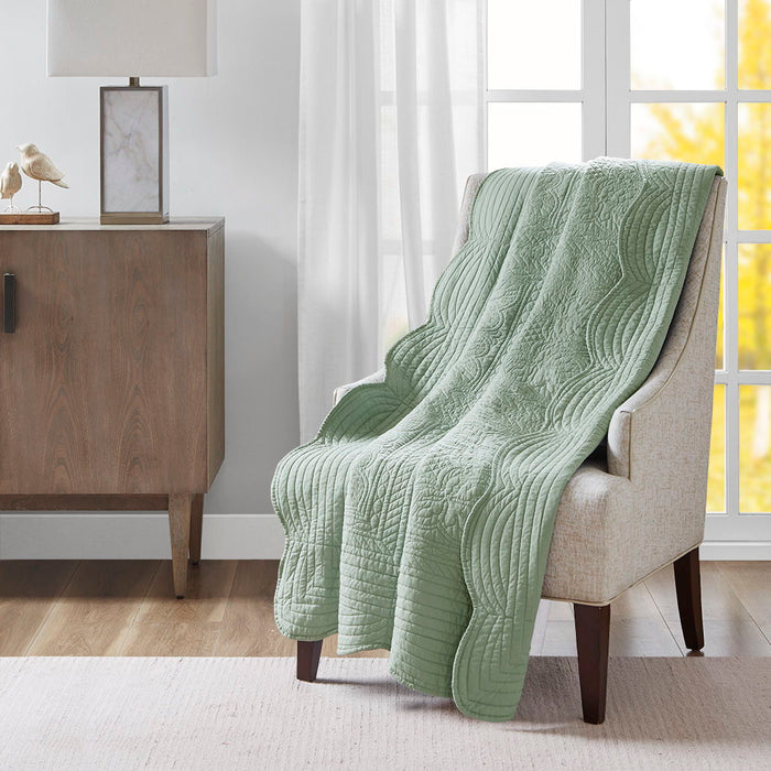 Tuscany - Oversized Quilted Throw - Seafoam