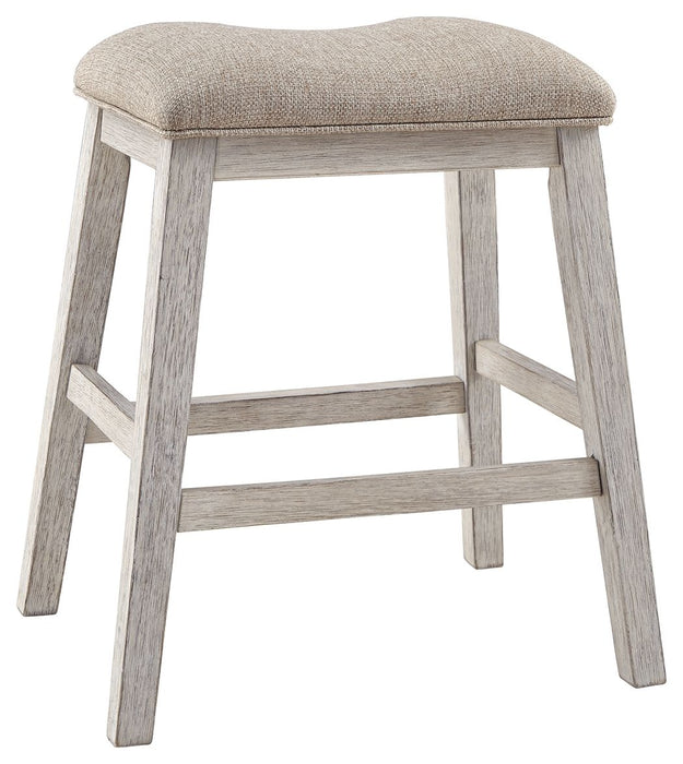 Skempton - White - Upholstered Stool (Set of 2) - Simple Home Plus