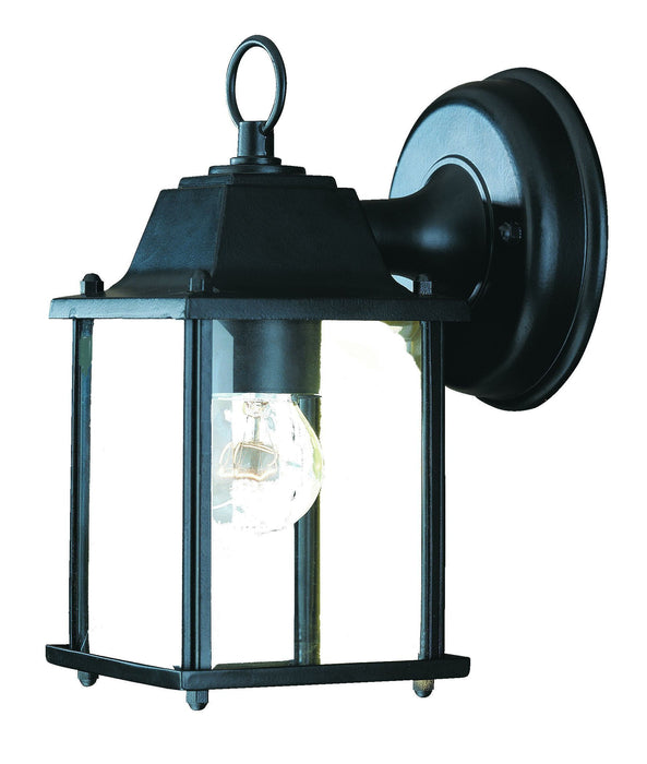 Hanging Glass Lantern Wall Light - Matte Black