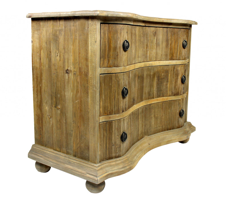 Solid Wood Three Drawer Dresser - Natural