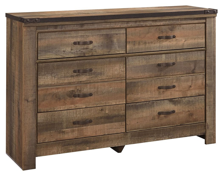 Trinell - Brown Dark - Six Drawer Dresser - 61.34" X 15.98" X 42.99" - Simple Home Plus