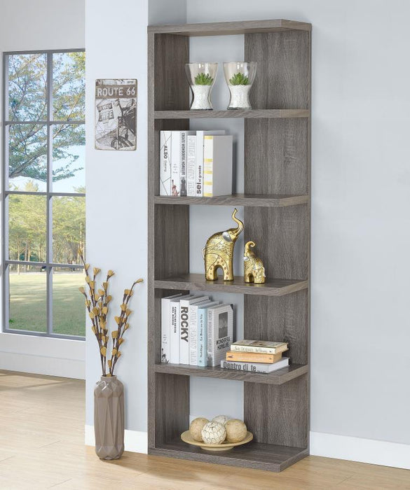 Harrison - 5-Tier Bookcase - Weathered Gray - Simple Home Plus