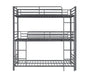 Maynard - Metal Triple Twin Bunk Bed - Gunmetal - Simple Home Plus