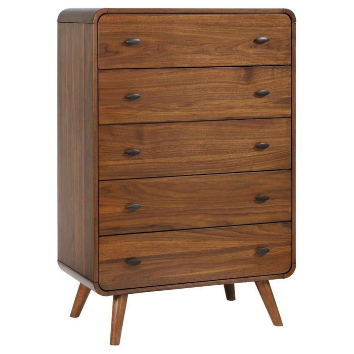 Robyn - 5-Drawer Chest - Dark Walnut - Simple Home Plus