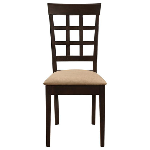 Gabriel - Lattice Back Side Chairs (Set of 2) - Cappuccino And Tan - Simple Home Plus