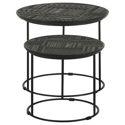 Loannis - 2 Piece Round Nesting Table - Matte Black - Simple Home Plus