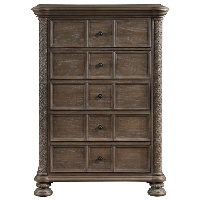 Emmett - 5-Drawer Chest - Walnut - Simple Home Plus