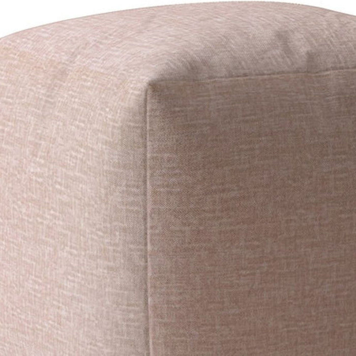 Cotton Pouf Ottoman - Pink