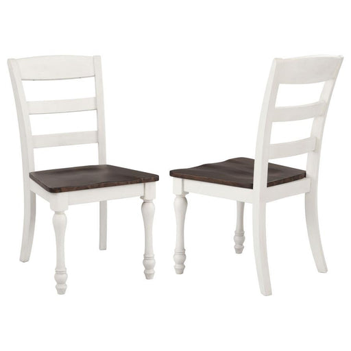 Madelyn - Ladder Back Side Chairs (Set of 2) - Dark Cocoa And Coastal White - Simple Home Plus