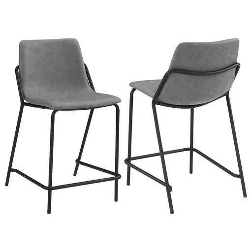 Earnest - Solid Back Upholstered Stools (Set of 2) - Simple Home Plus