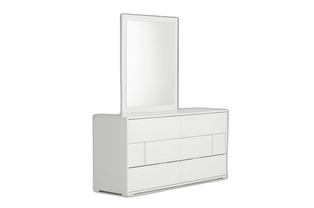 Six Drawer, Double Dresser - White